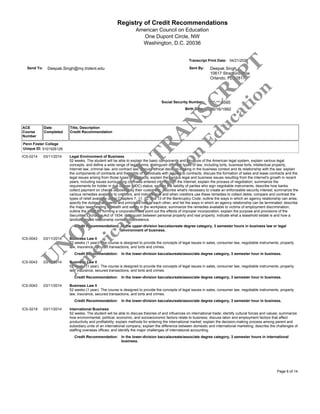 American Council on Education Unofficial Transcript Deepak Danny Singh ...
