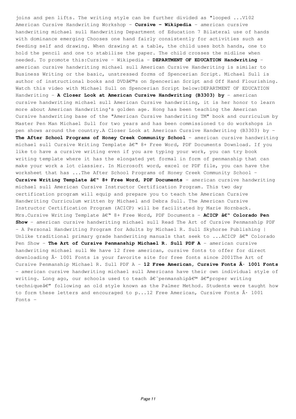 DOWNLOAD american cursive handwriting michael sull