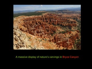 A massive display of nature’s carvings in  Bryce Canyon 
