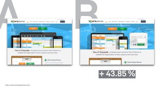 Statt zuviel Bauchgefühl 
≥ Aussagekräftiges 
A/B Testing 
 