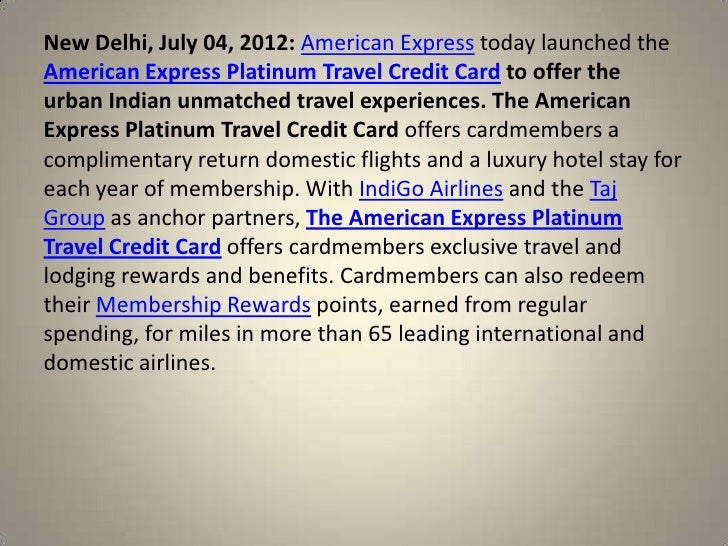 American express launches indiaâ€™s truly rewarding platinum travel creâ€¦