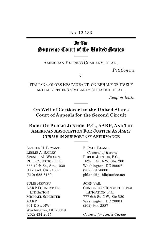 American Express Co V Italian Colors Restaurant Case Brief American Express Co V Italian Colors Restaurant Case Brief