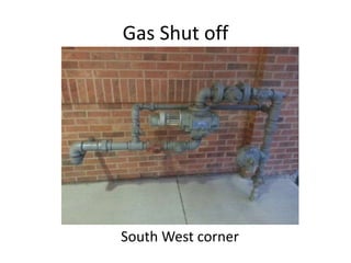 Gas Shut off
South West corner
 