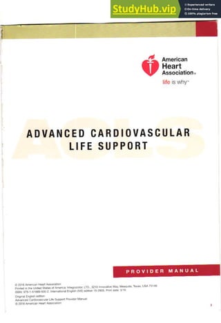 American Heart Association ADVANCED CARDIOUASCULAR LIFE SUPPORT ...