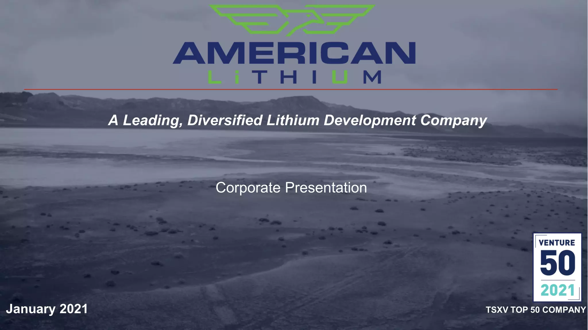 American lithium investor presentation Jan 2022 PPT