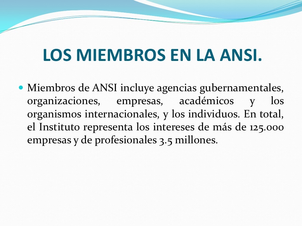 American National Standards Institute ansi 