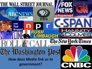 How does Media link us to
government?
 