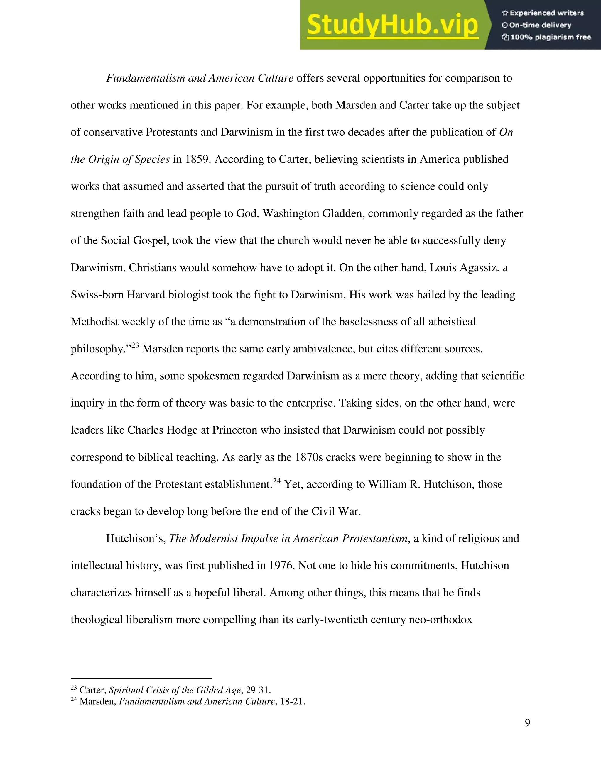 American Protestantism In The Gilded Age And Progressive Era | PDF