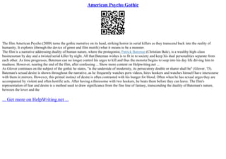American Psycho Gothic | PPT