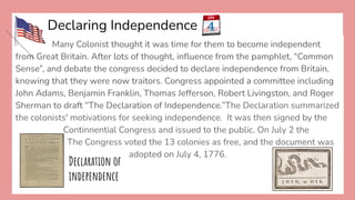 were the colonist unified in declaring independence