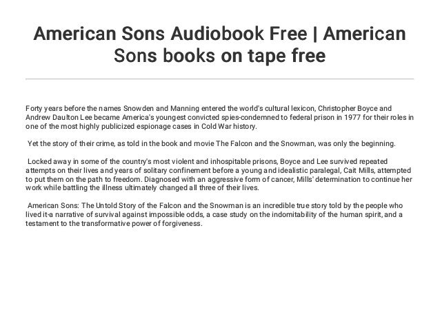 American Sons Audiobook Free American Sons Books On Tape Free - 