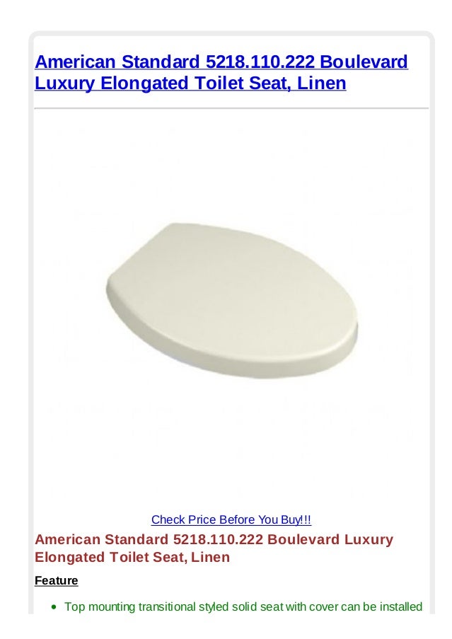 American standard 5218.110.222 boulevard luxury elongated toilet seat linen
