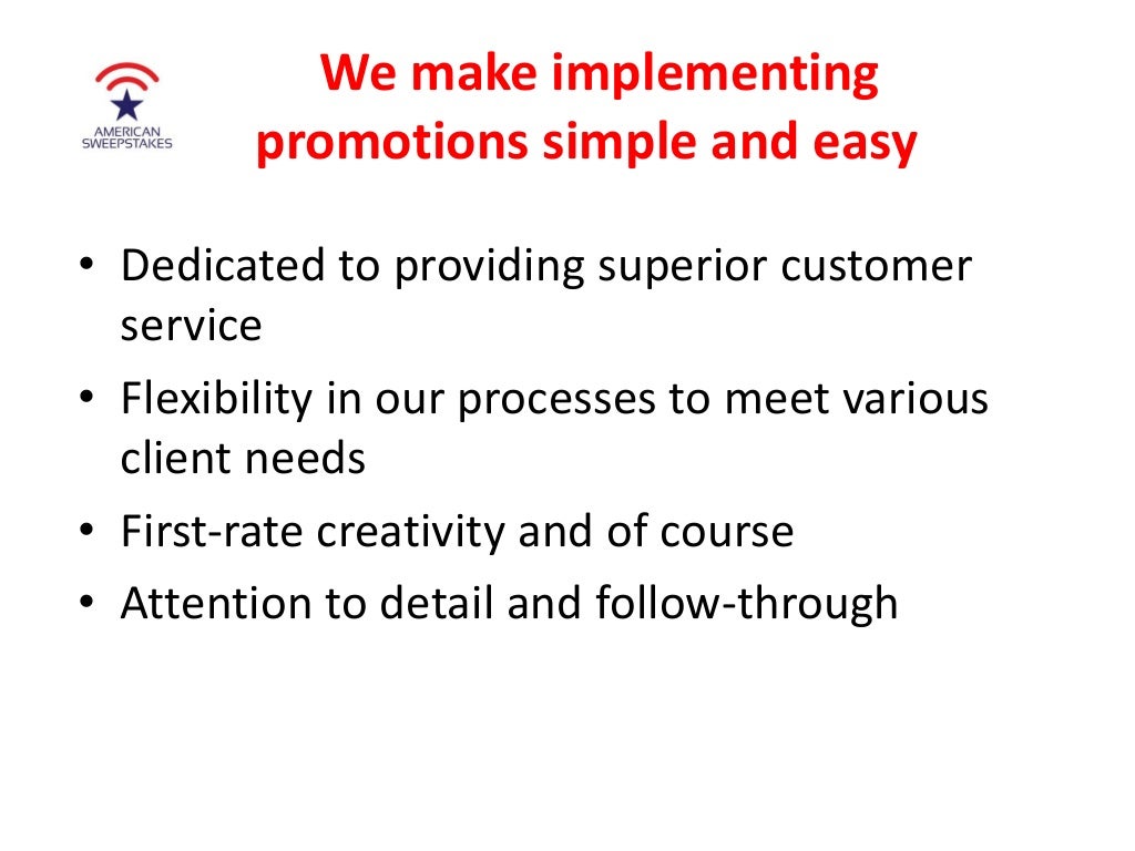 American Sweepstakes and Promotions Company Capabilities and Best Practices