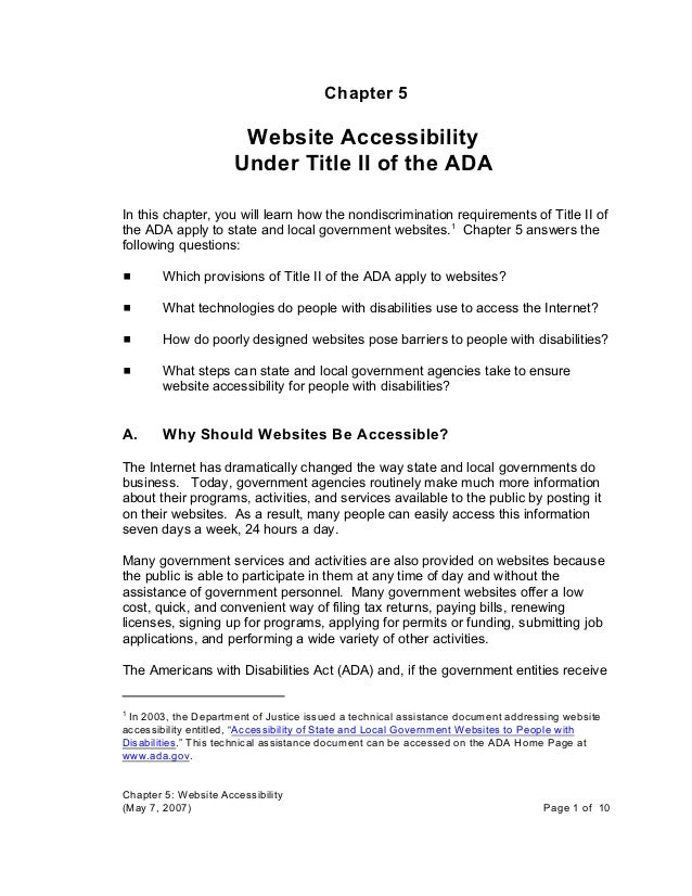 ada requirements for websites