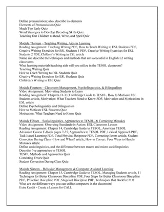 American TESOL Advanced Syllabus | PDF