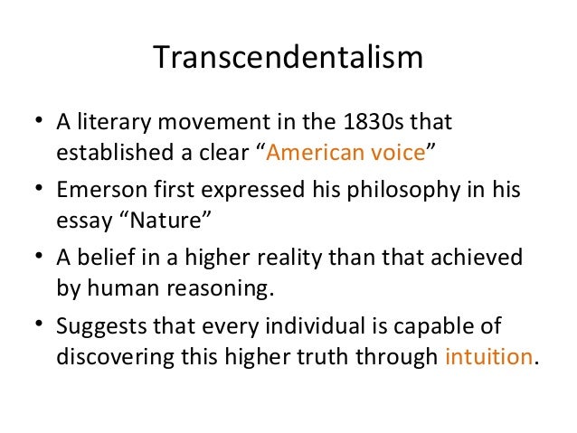 Essays on transcendentalism