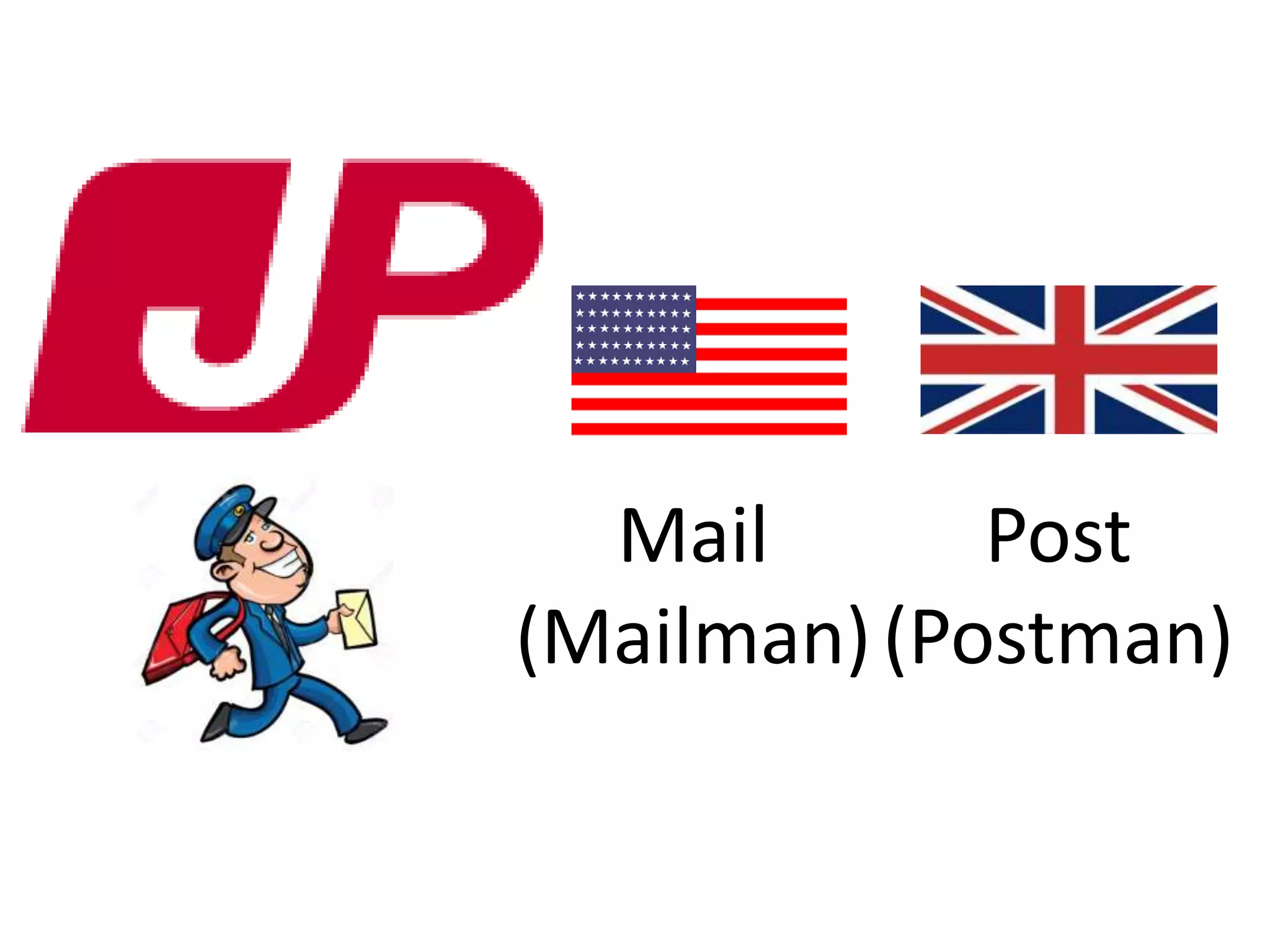 Mail
(Mailman)
Post
(Postman)