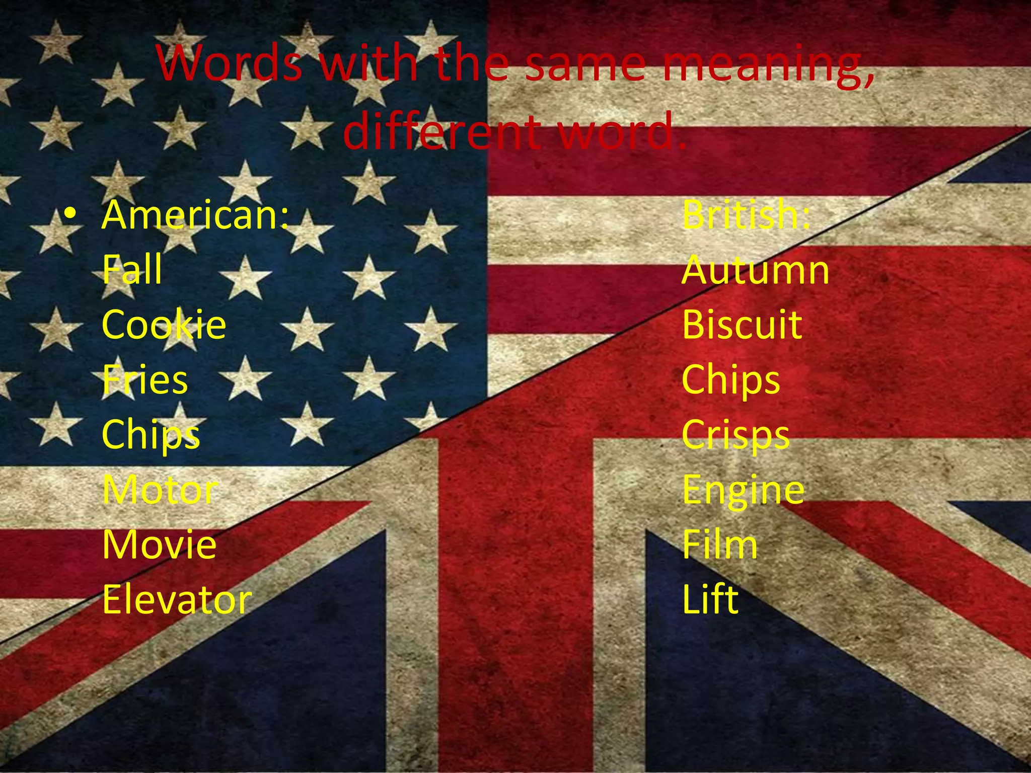 American vs british spelling