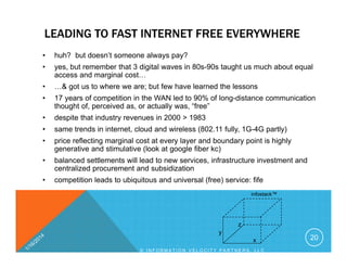 LEADING TO FAST INTERNET FREE EVERYWHERE
• huh? but doesn’t someone always pay?
• yes, but remember that 3 digital waves i...