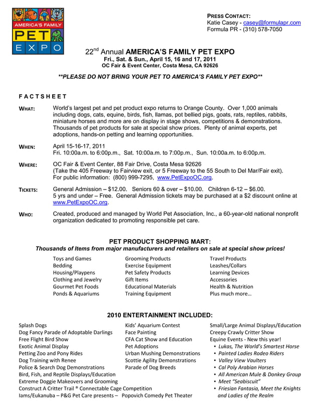 Americas family pet expo costa mesa