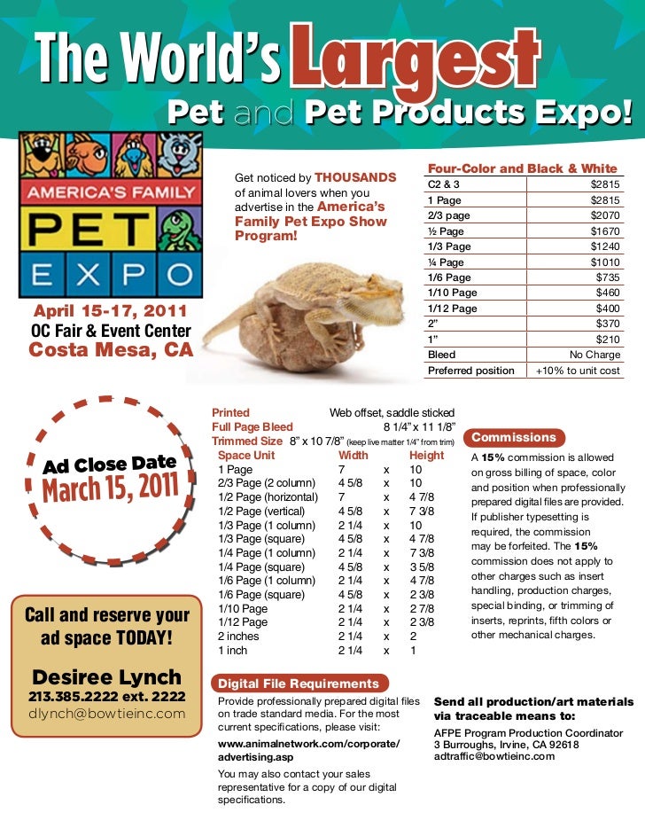 America's family pet expo program guidelines