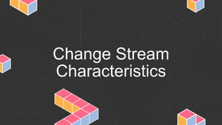 Change Stream
Characteristics
 