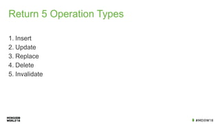 Return 5 Operation Types
1. Insert
2. Update
3. Replace
4. Delete
5. Invalidate
 