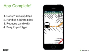 App Complete!
1. Doesn't miss updates
2. Handles network blips
3. Reduces bandwidth
4. Easy to prototype
 