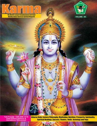 Americas only hindu free spiritual magazine published by commander selvam