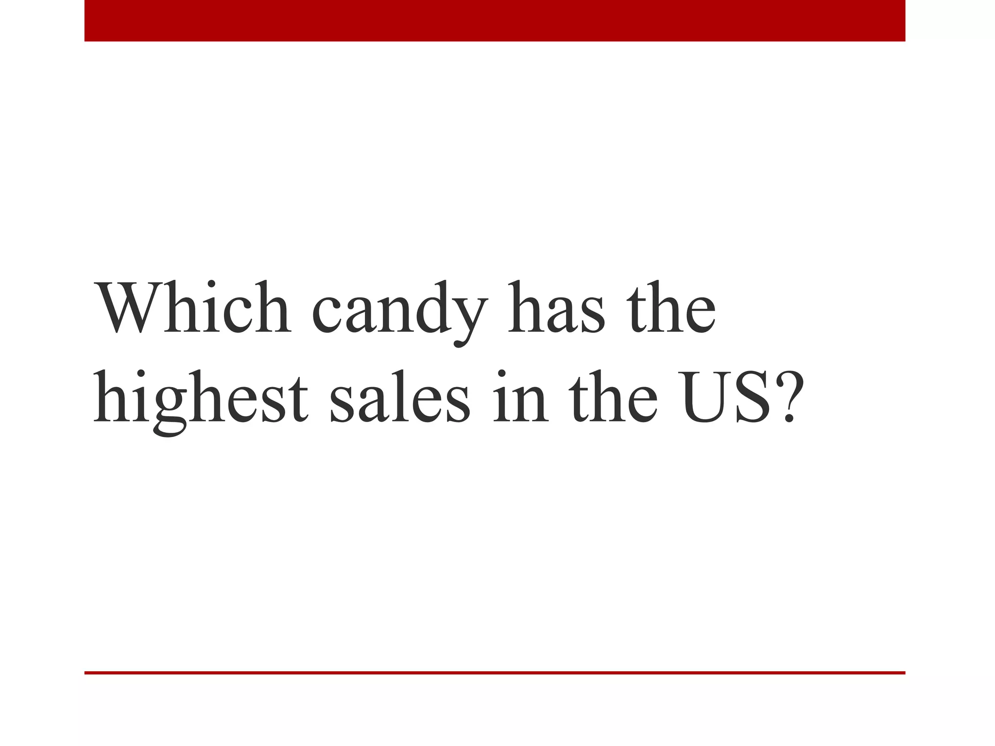 Which candy has the
highest sales in the US?
 