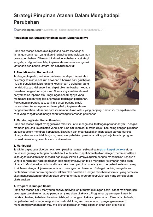 Strategi Dalam Menghadapi Perubahan