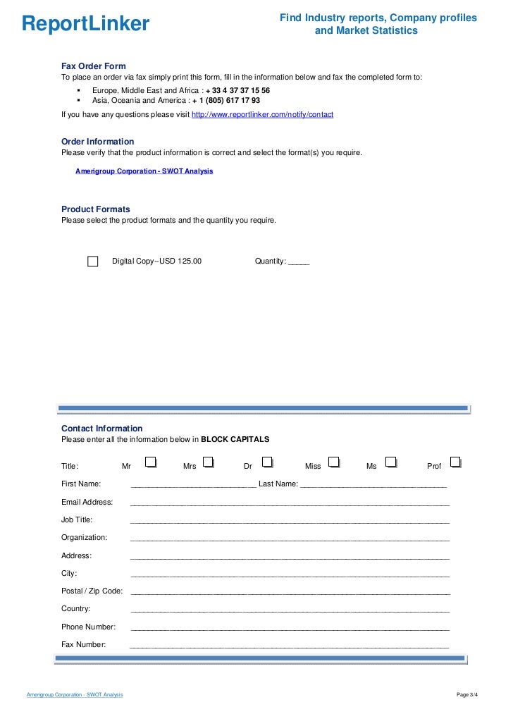 amerigroup corporation swot analysis amerigroup corporation