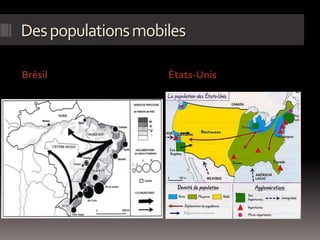 Despopulationsmobiles
Brésil États-Unis
Migrations récentes
 