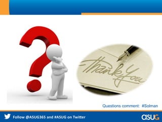 Questions comment: #Solman
 