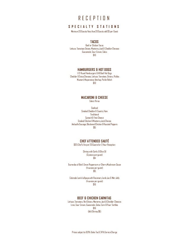 Ameristar Black Hawk Menus