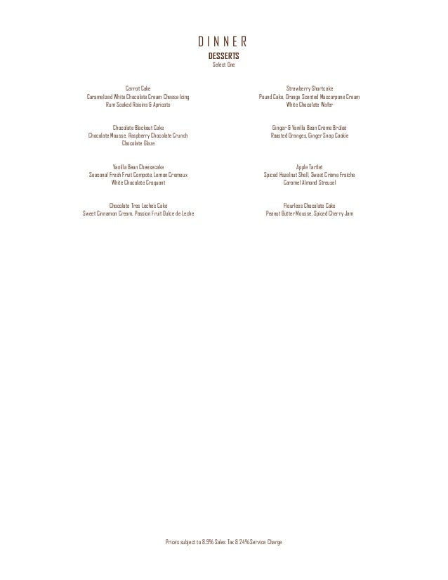 Ameristar Black Hawk Menus