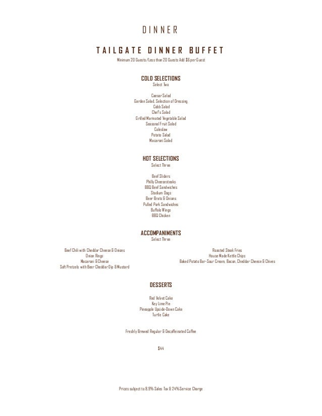 Ameristar Black Hawk Menus