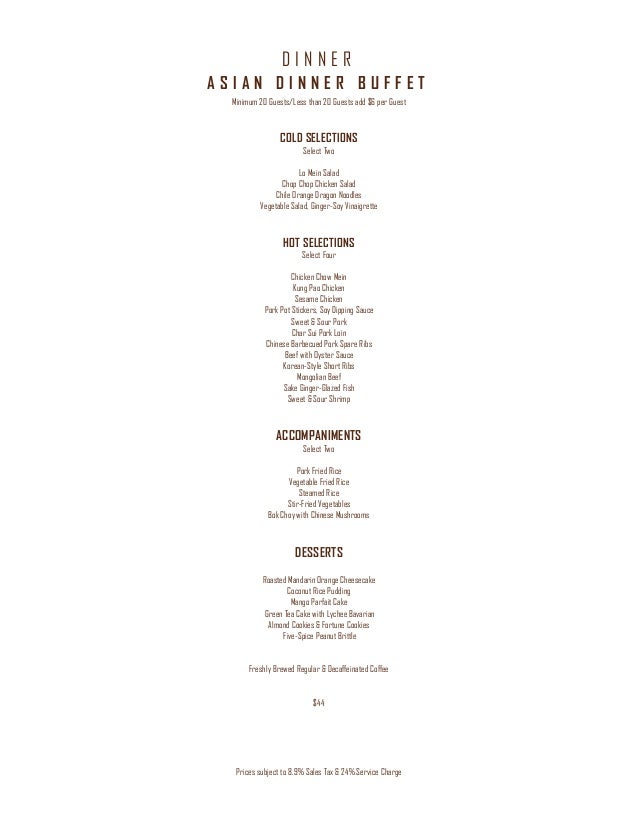 Ameristar Black Hawk Menus