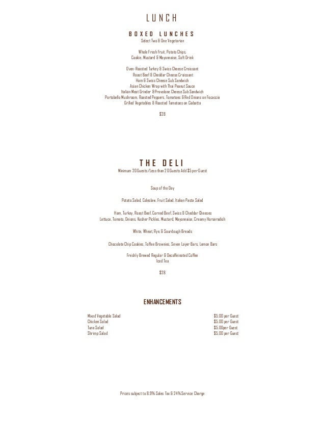 Ameristar Black Hawk Menus
