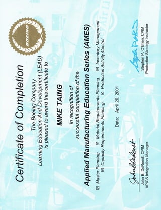 AMES/CPIM Certification