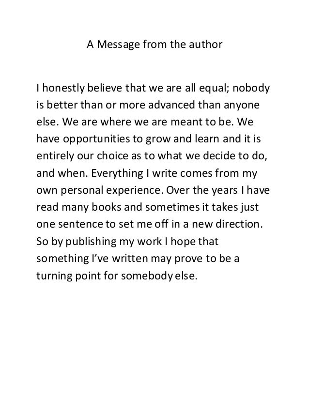 A message from the author