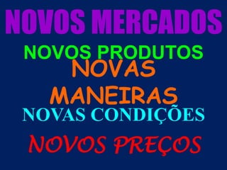 NOVOS MERCADOSNOVOS PRODUTOSNOVAS MANEIRASNOVAS CONDIÇÕESNOVOS PREÇOS