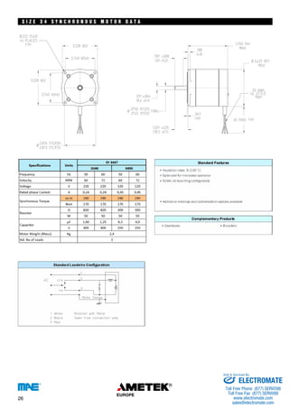 S I Z E 3 4 S Y N C H R O N O U S M O T O R D A T A 
26 
Sold & Serviced By: 
ELECTROMATE 
Toll Free Phone (877) SERVO98 
Toll Free Fax (877) SERV099 
www.electromate.com 
sales@electromate.com 
 