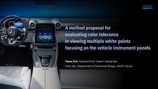A method proposal for evaluating color tolerance in viewing multiple white points focusing on the vehicle instrument panels (EI2022 Oral Presentation)