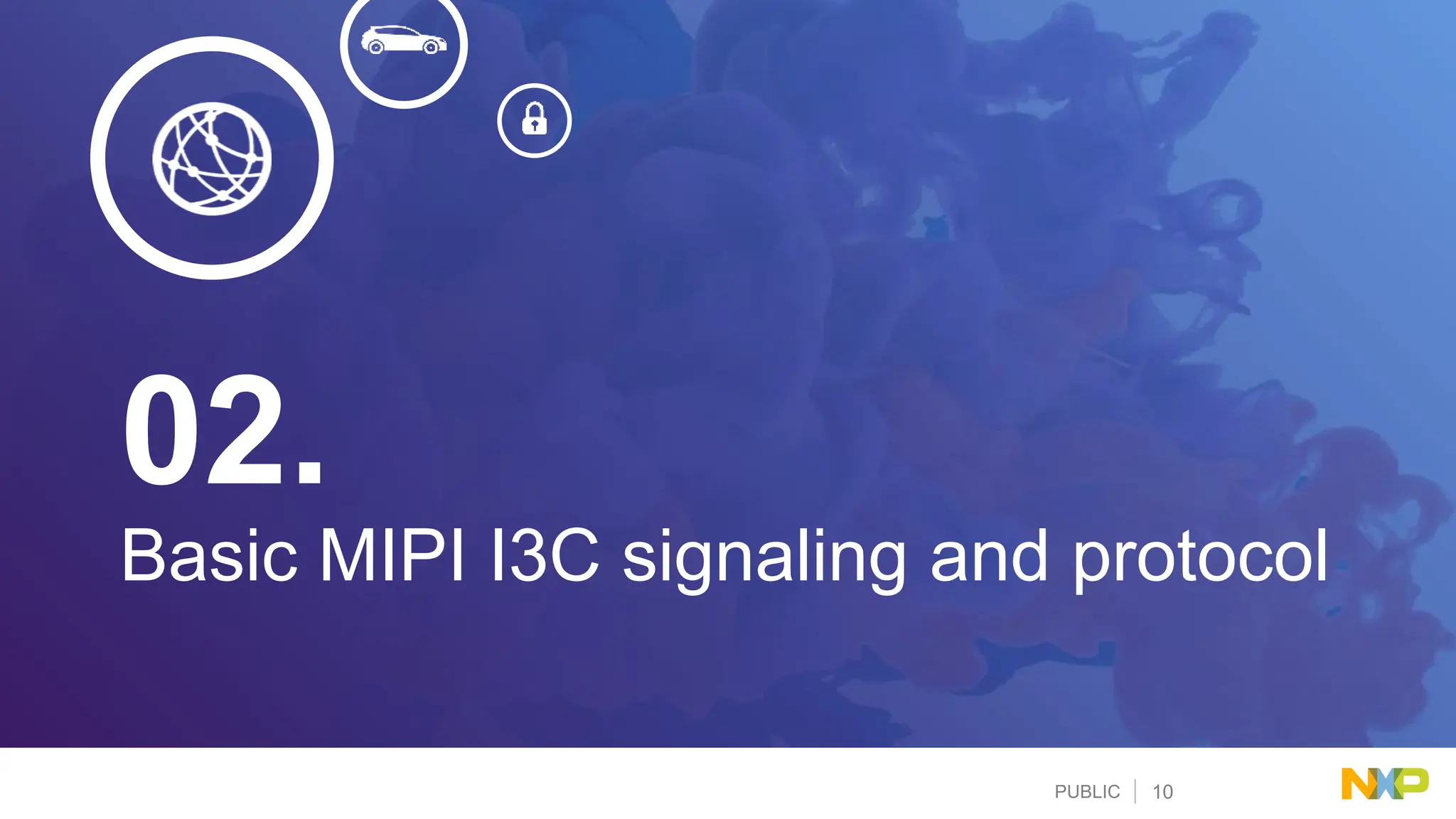 PUBLIC 10
Basic MIPI I3C signaling and protocol
02.
 