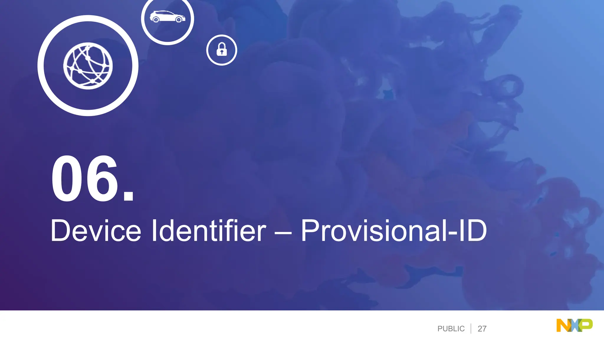 PUBLIC 27
Device Identifier – Provisional-ID
06.
 