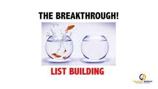 THE BREAKTHROUGH!
LIST BUILDING
 