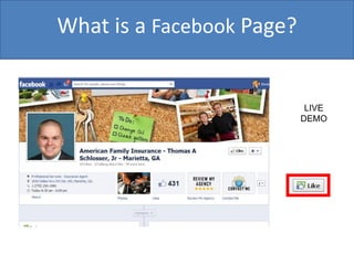 What is a Facebook Page?


                            LIVE
                           DEMO
 