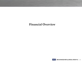 Financial Overview




                     AMG ADVANCED METALLURGICAL GROUP N.V. 13
 