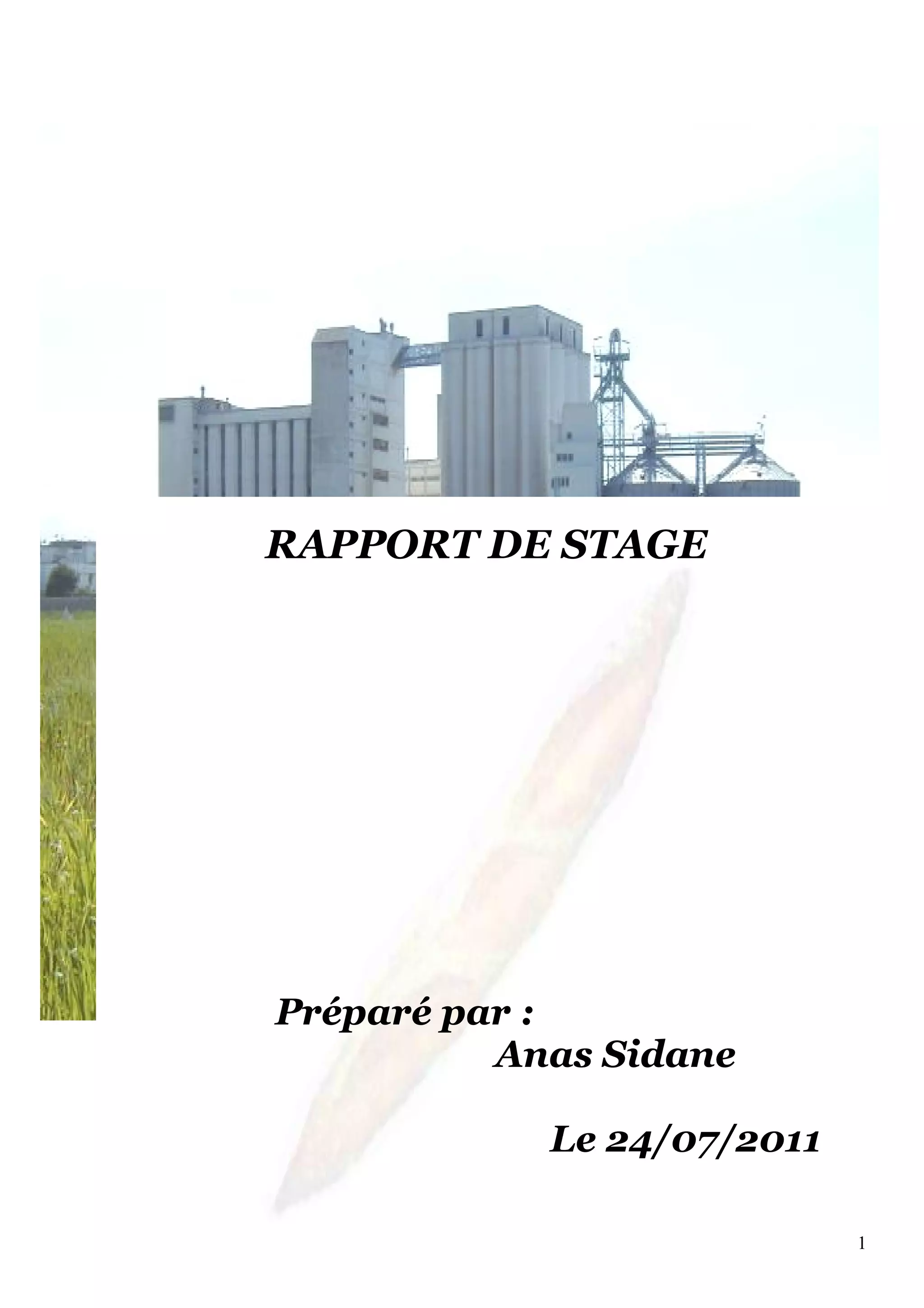 Rapport de stage Amgala(une société de fabrication de pate alimentaires et farine) PDF
